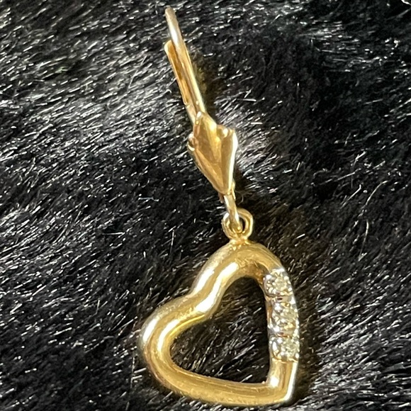 🔥Vintage 10K CI Diamond Heart Danglers - Picture 3 of 9